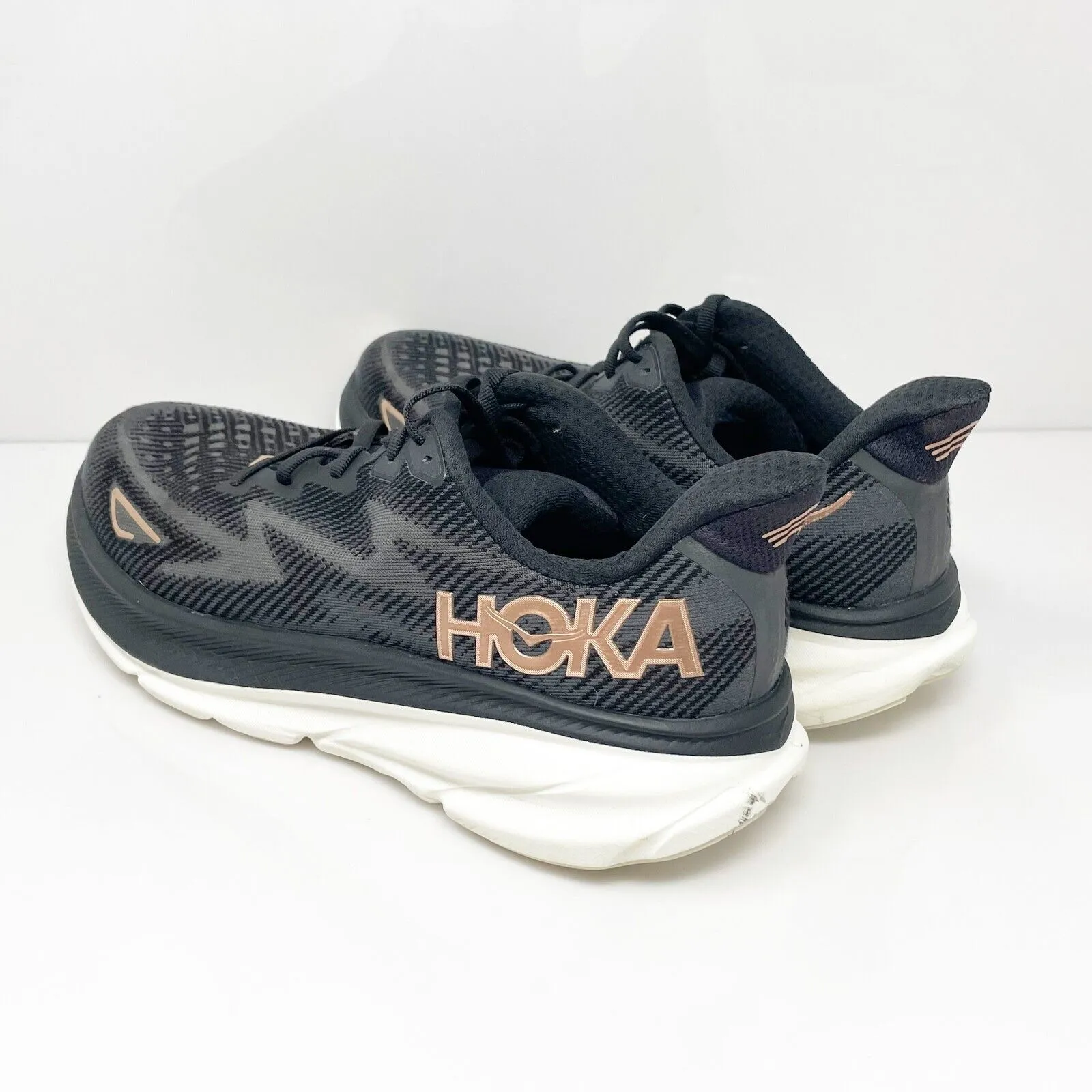 Hoka One One Womens Clifton 9 1127896 BRGL Black Running Shoes Sneakers Size 11B