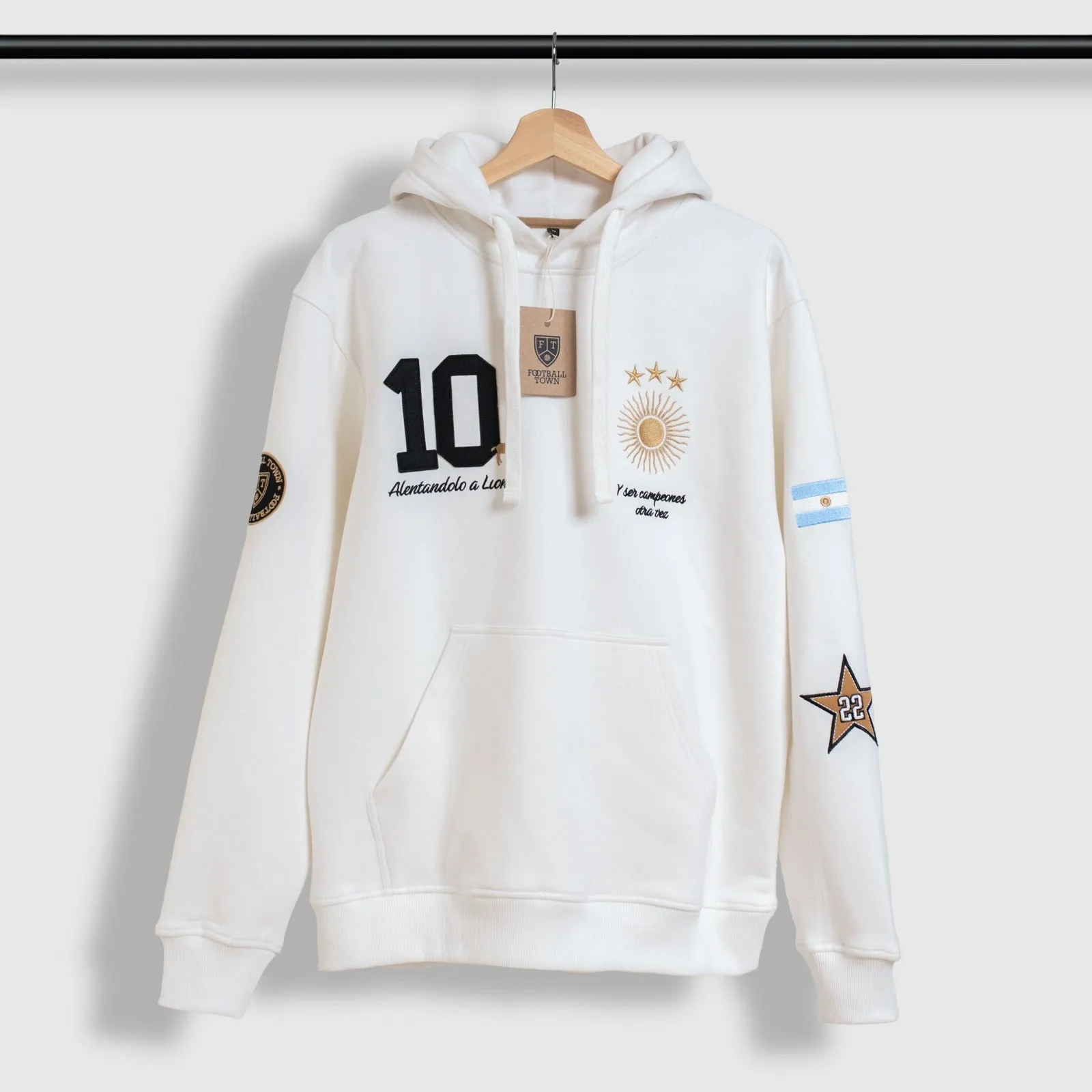 Hoodie Argentina Sol GOAT Leo White