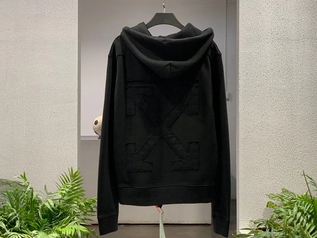 Hoodie Black Embroidered Arrows