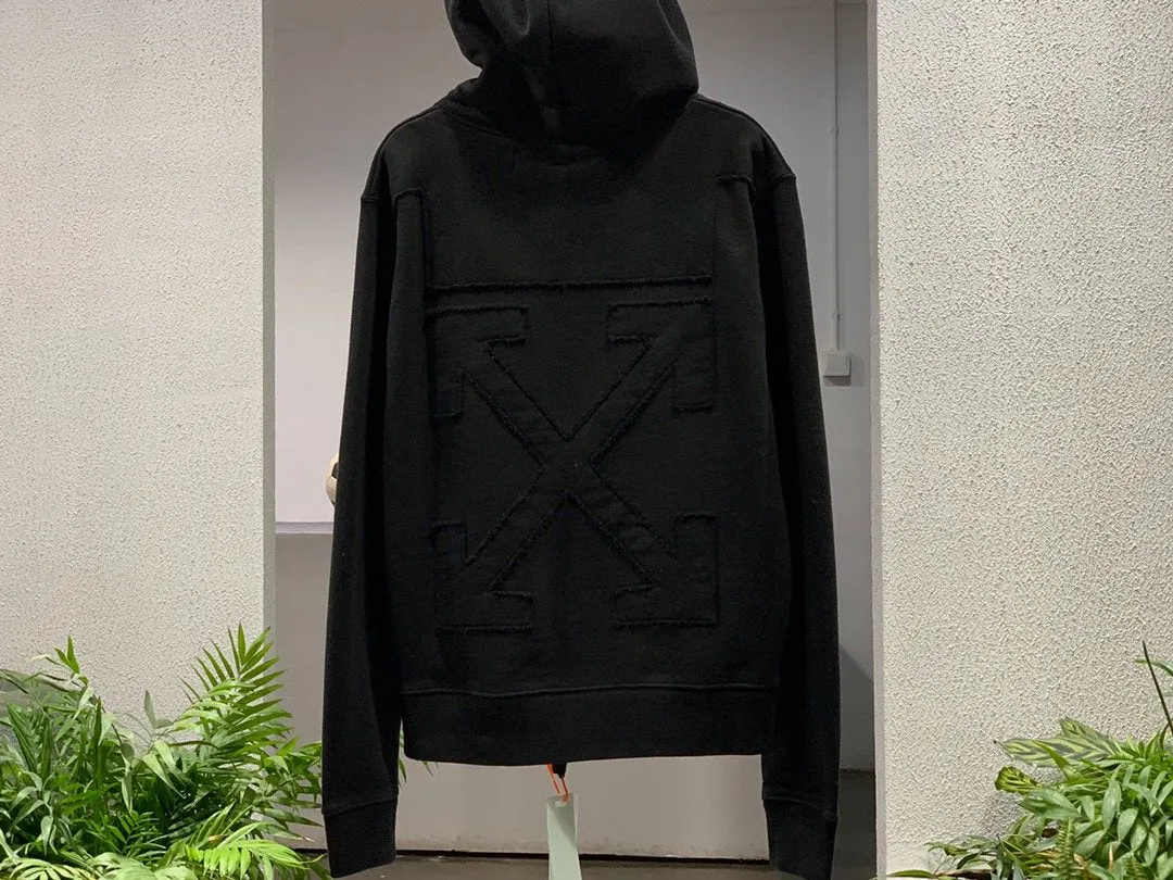 Hoodie Black Embroidered Arrows