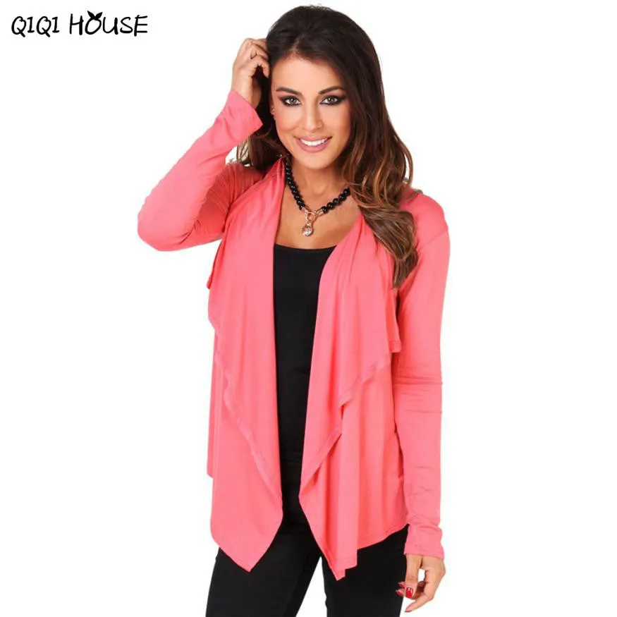 Irregular Autumn Women Coats Pink Solid Long Sleeve Loose Blouse Casual Basic Outwear Camperas De Mujer#C905 SM6