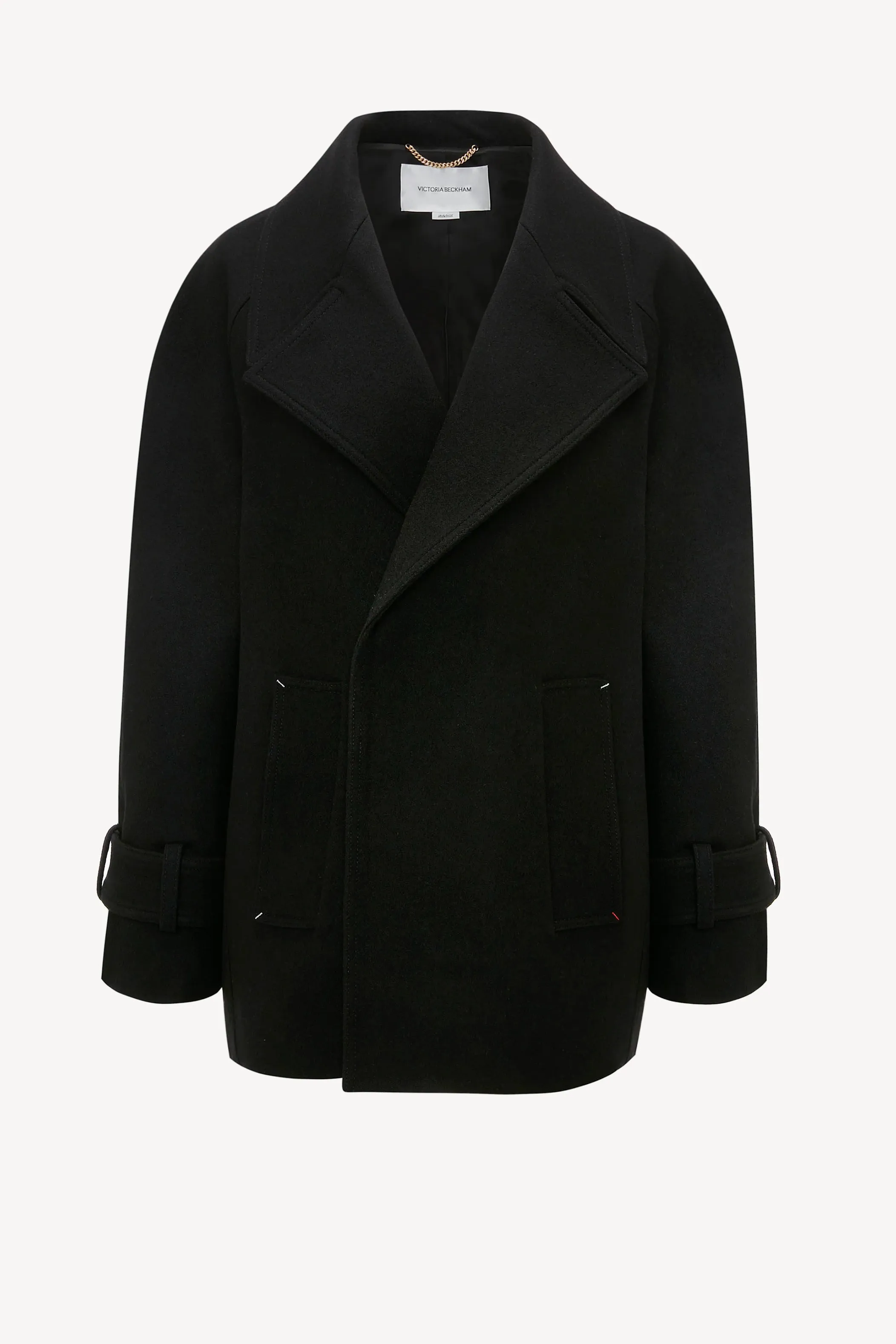 Jacke Oversized Pea Coat in Schwarz