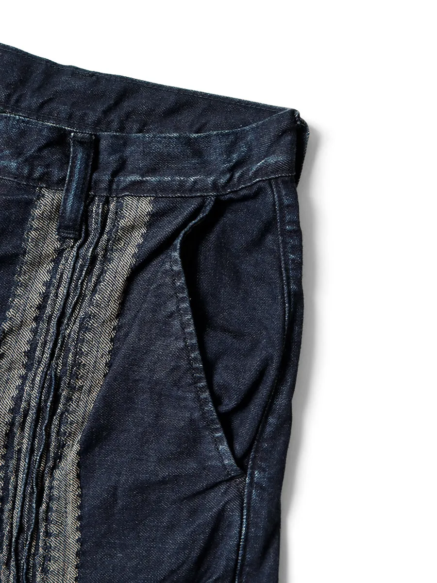 Kapital 12oz Yagasuri Jacquard Denim Shorts pants