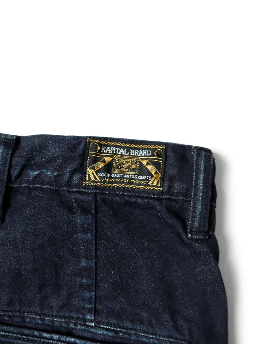 Kapital 12oz Yagasuri Jacquard Denim Shorts pants