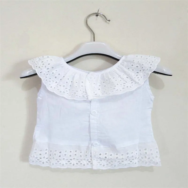 Kids Girls Clothing Sets Lace Children Girl Clothes Set T-Shirt  Lattice Shorts Pants Set Infant Garment  SM6