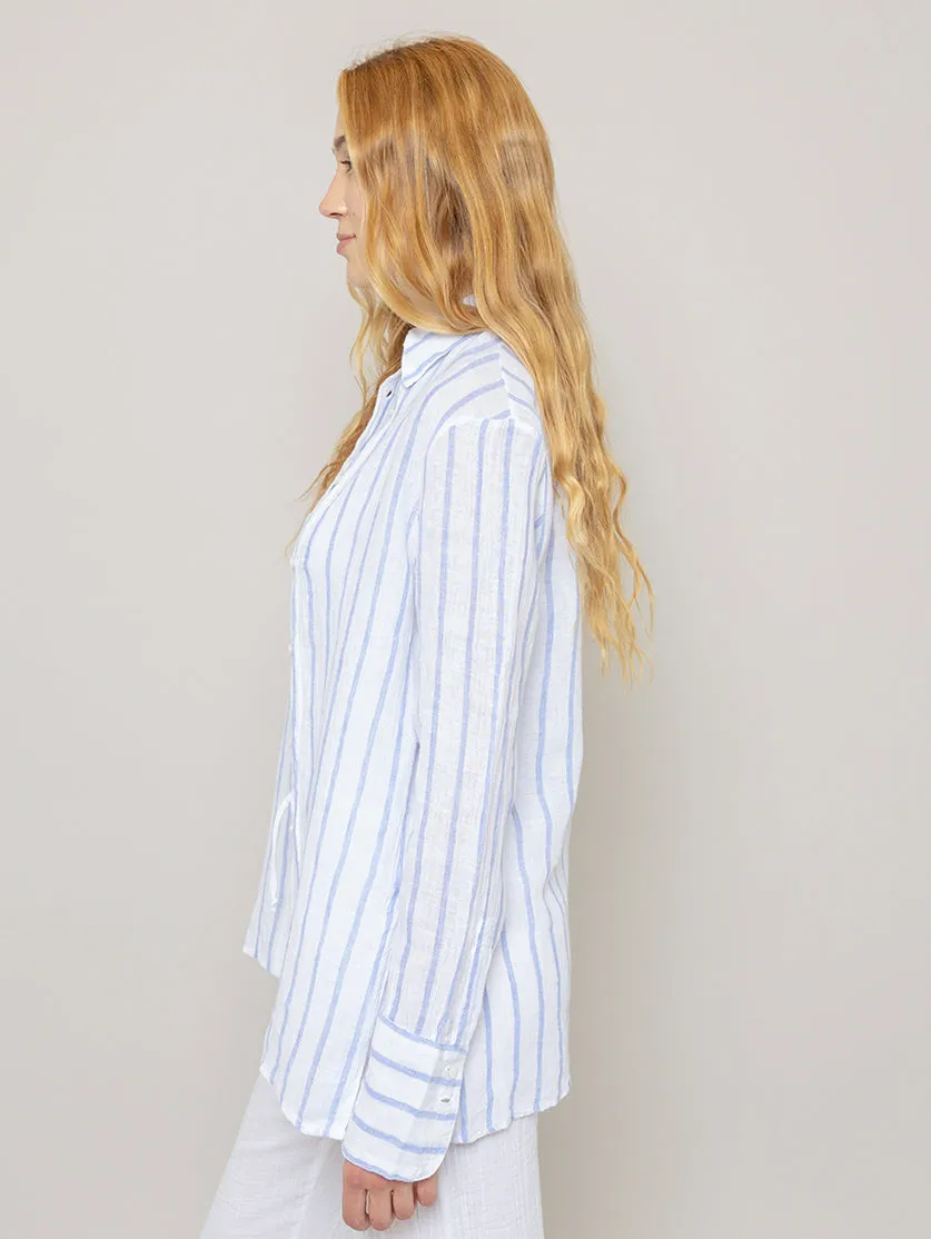 Linen Stripe Shirt - White