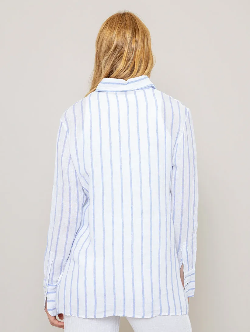 Linen Stripe Shirt - White