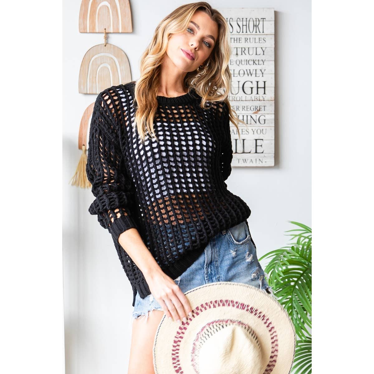 Loose Fit Crochet Sweater: