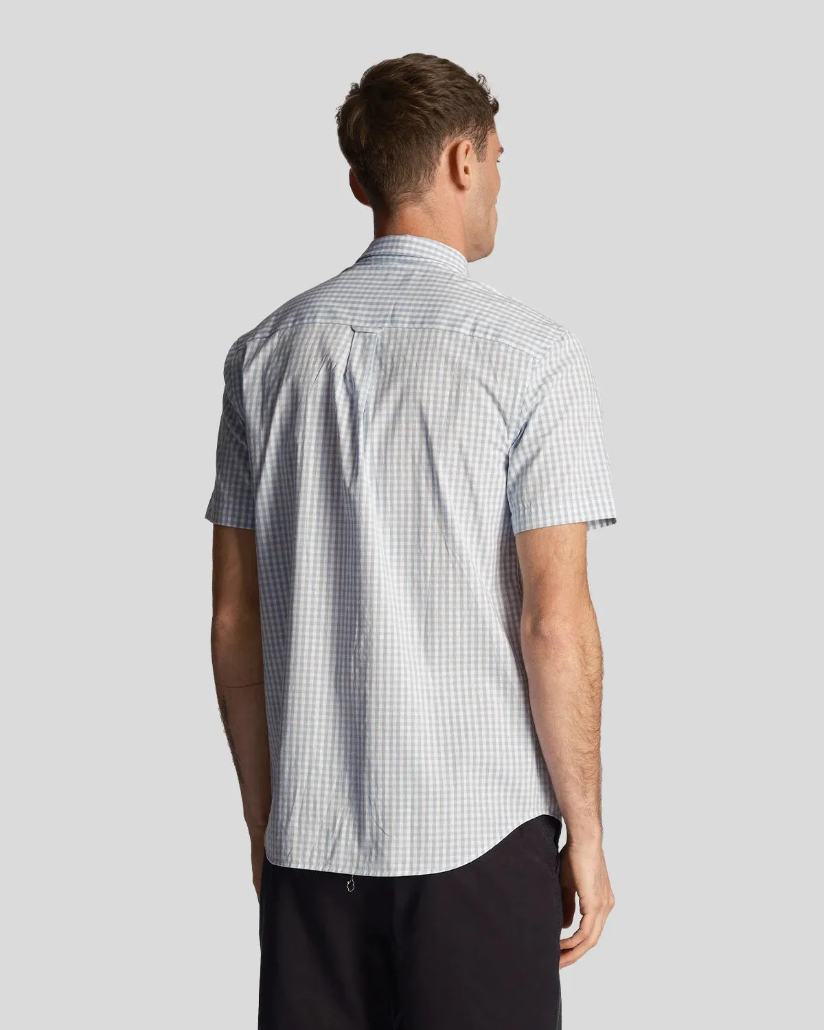 Lyle & Scott Mens Slim Fit Gingham Shirt Short Sleeve