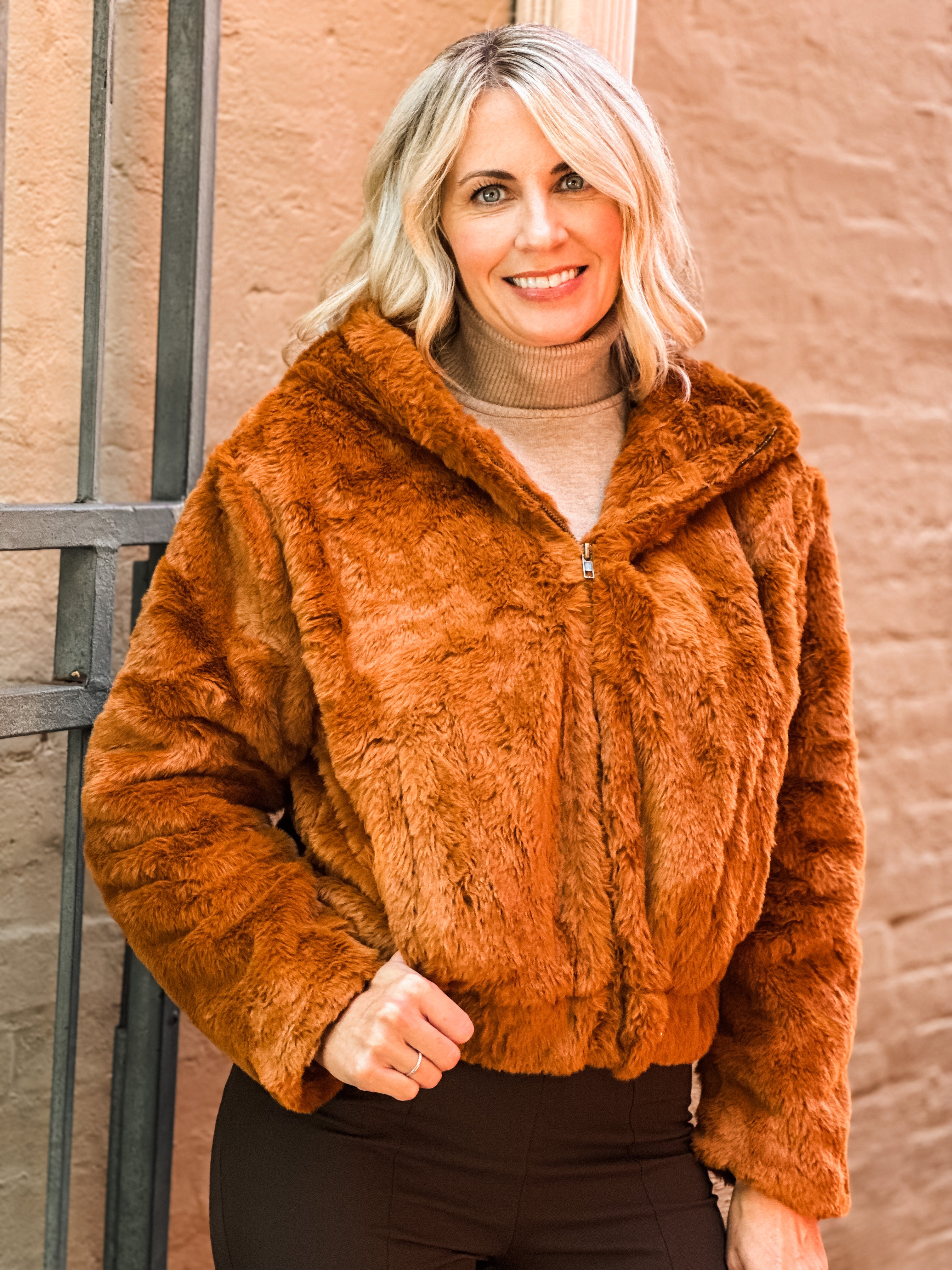 Manhattan Hooded Faux Fur Jacket