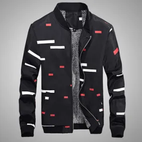 Men Jackets Men Thick Jacquard Slim Fits Plus Size Casual Men Printed Fleece Warm Coats SM6