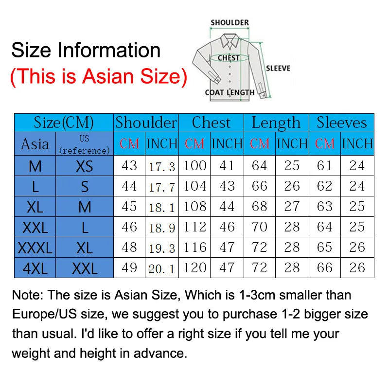 Men's Jackets Printed Men Slim Coats Slim Fit Men's OUTWEARS Plus Size SM6