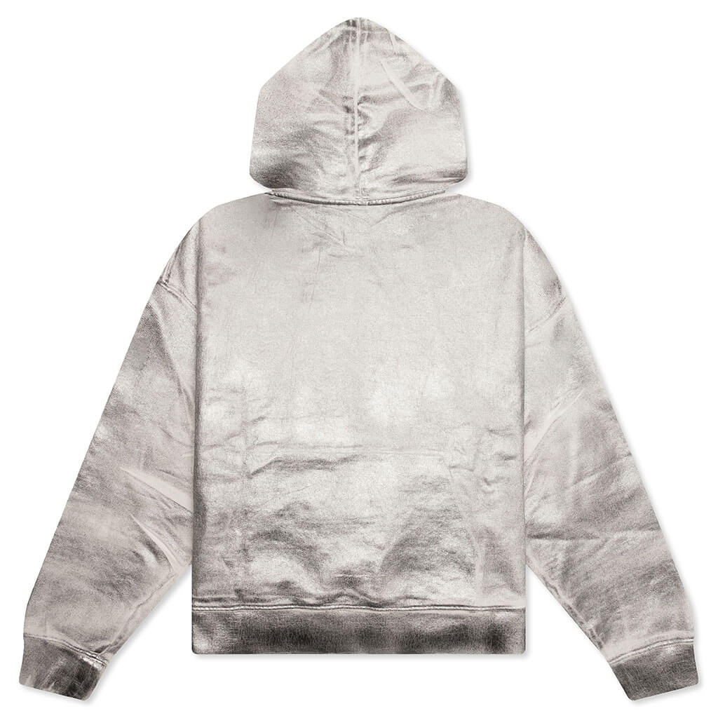 Metallic Hoodie - Grey/White