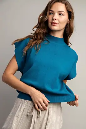 Mock Neck Short Sleeve Top