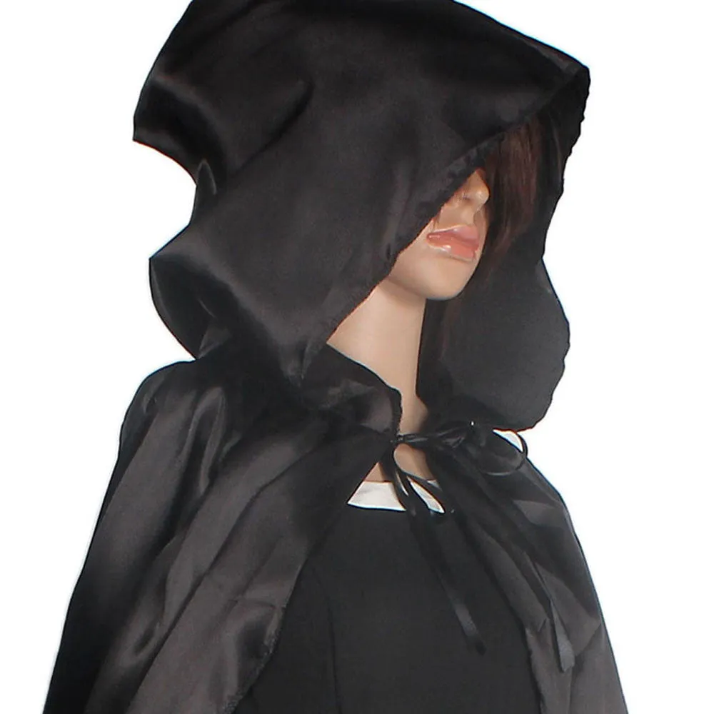 Novelty Halloween Women Coat Hooded Cloak Jacket Coat Wicca Robe Medieval Cape Shawl Halloween Party Tops Blouse Cover up