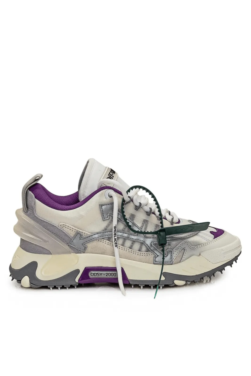 Off-White Odsy-2000 Lace-Up Sneakers White Gray Purple