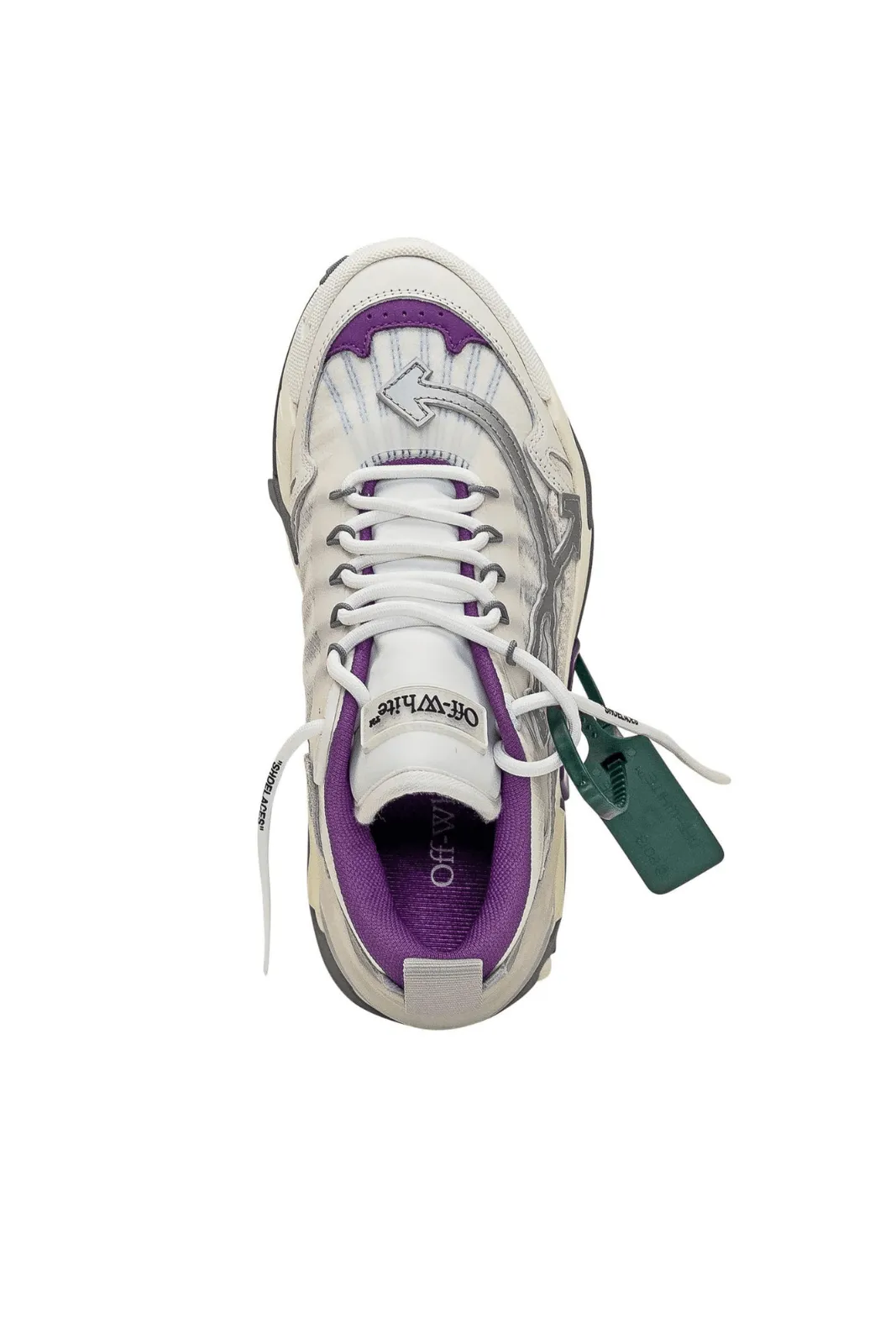 Off-White Odsy-2000 Lace-Up Sneakers White Gray Purple