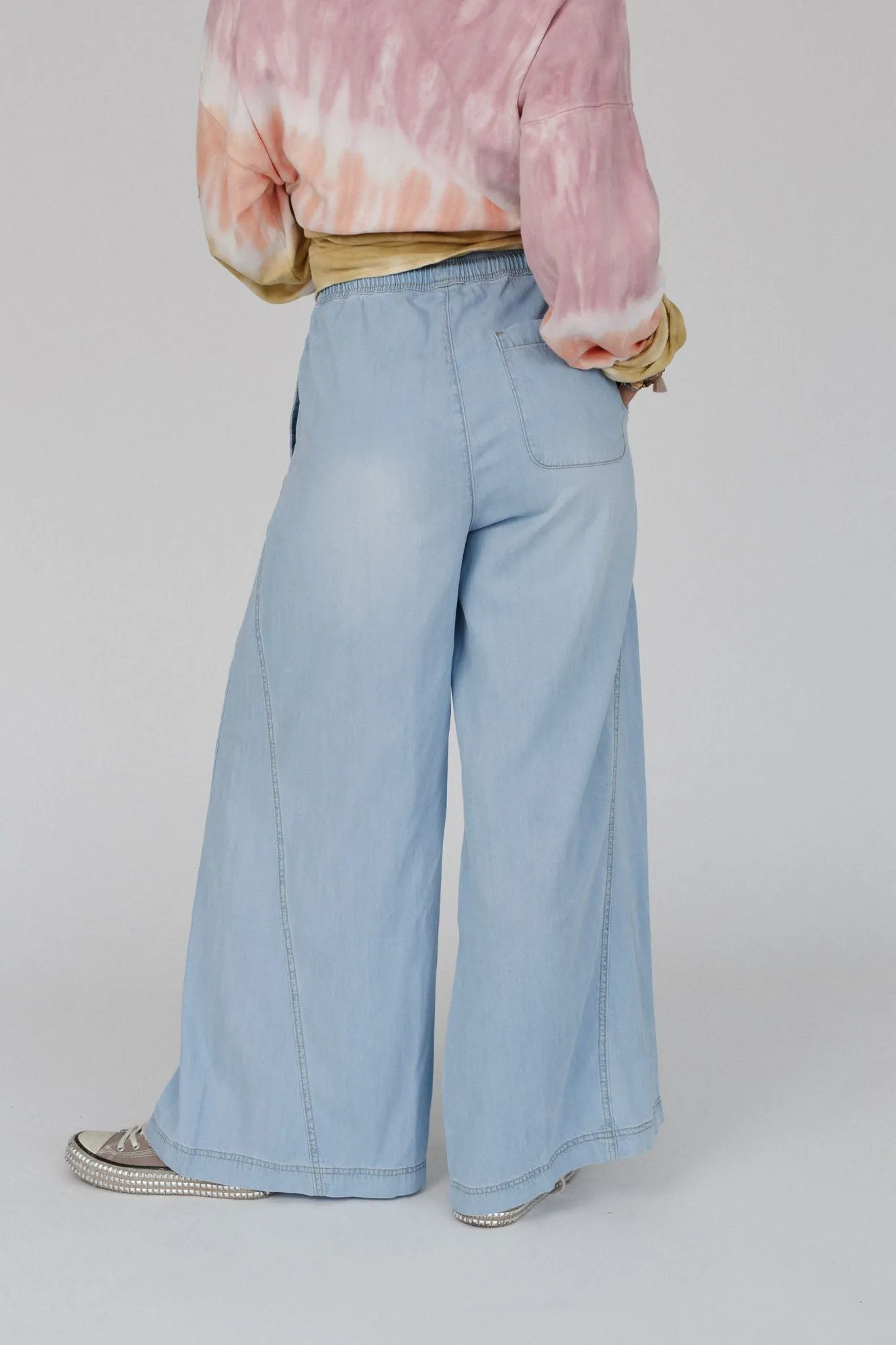 On The Fly Wide Leg Pants - Blue