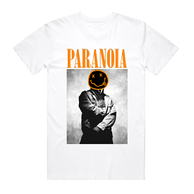 PARANOIA TEE WHT/ORG