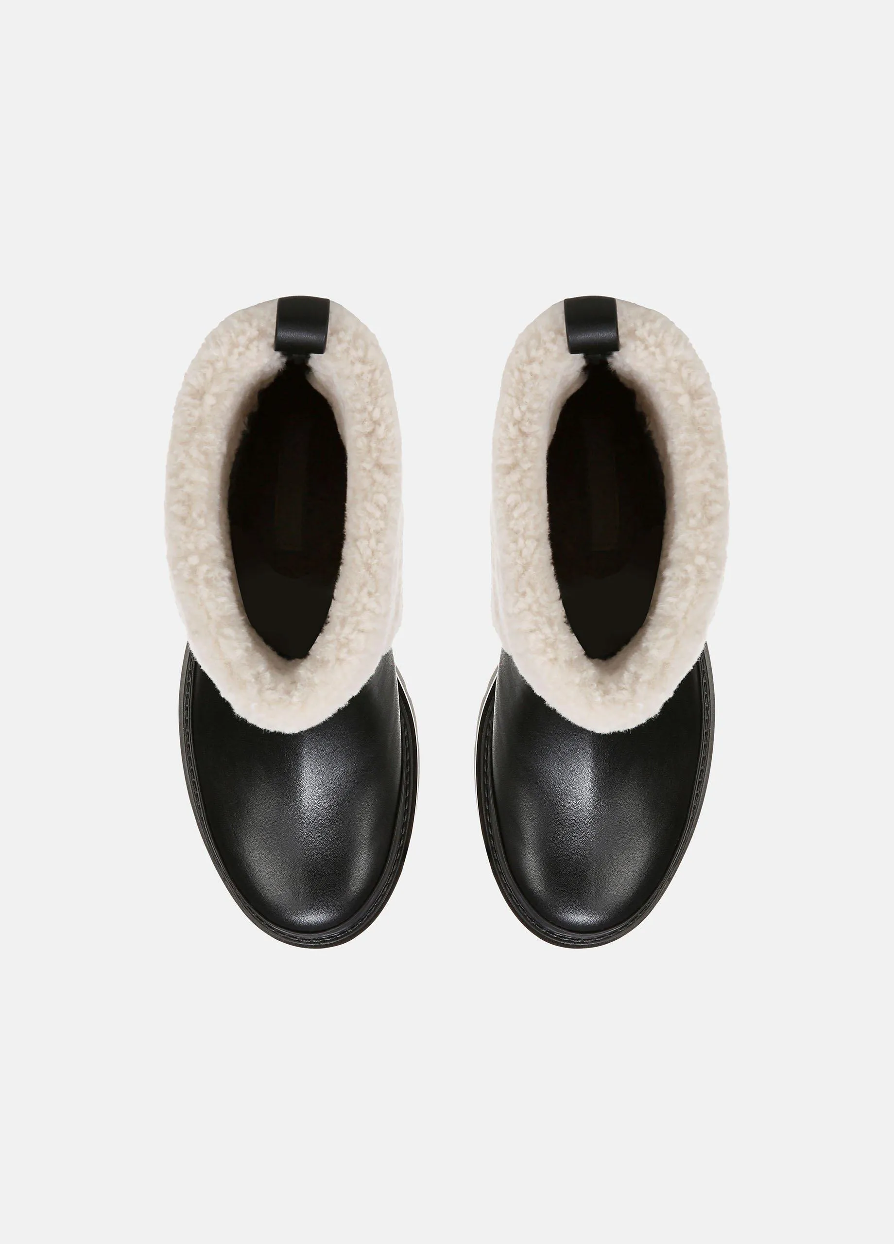 Percie Leather & Shearling Lug-Sole Boot