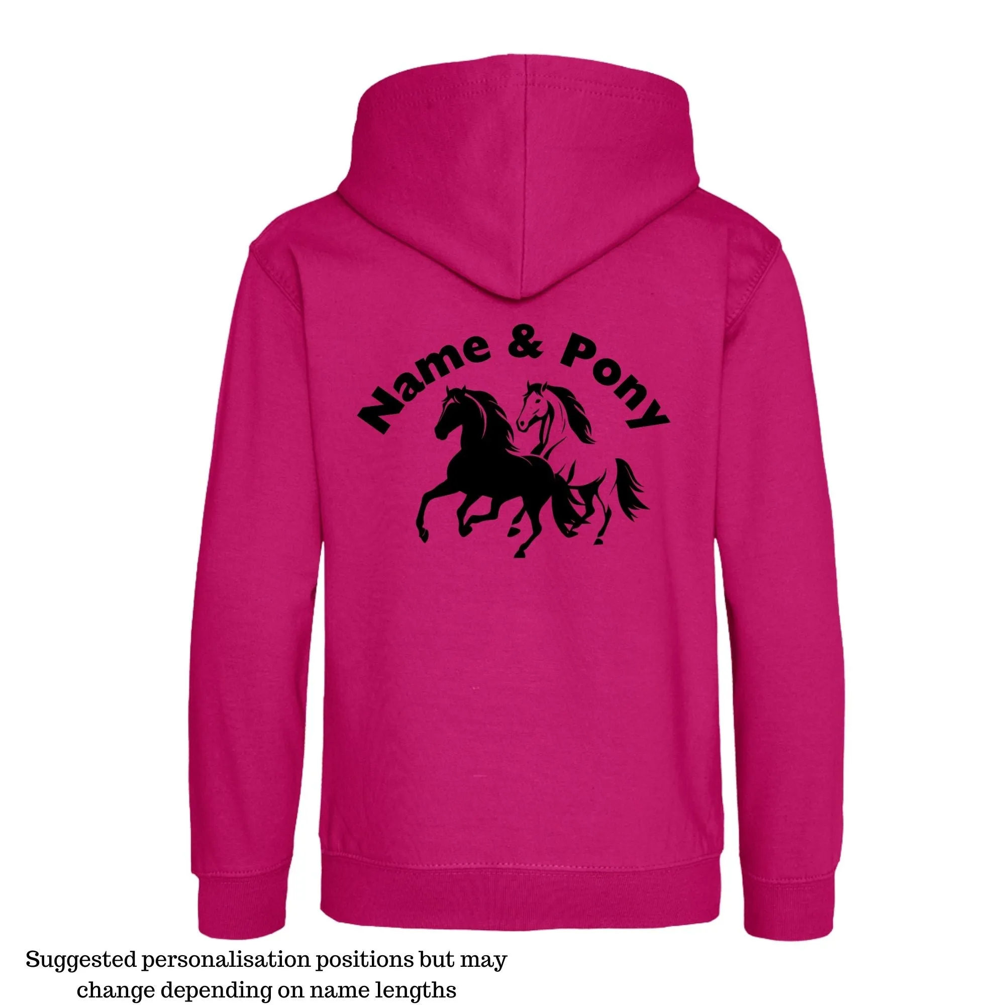 Personalised Equestrian Hoodie Kids - Galloping Horses Design