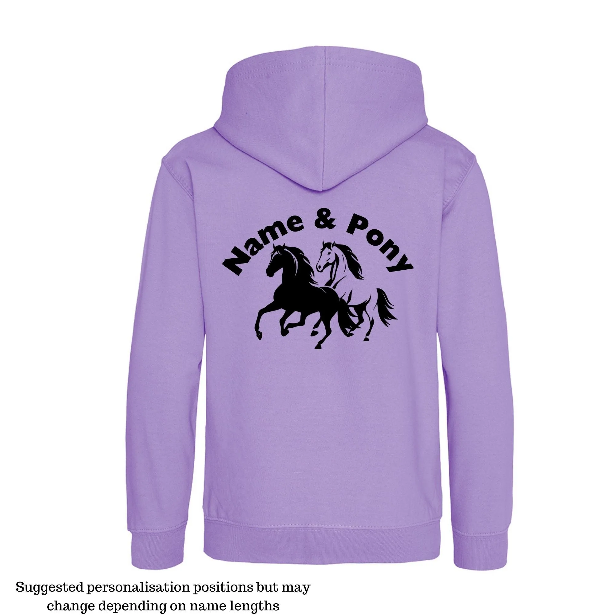 Personalised Equestrian Hoodie Kids - Galloping Horses Design