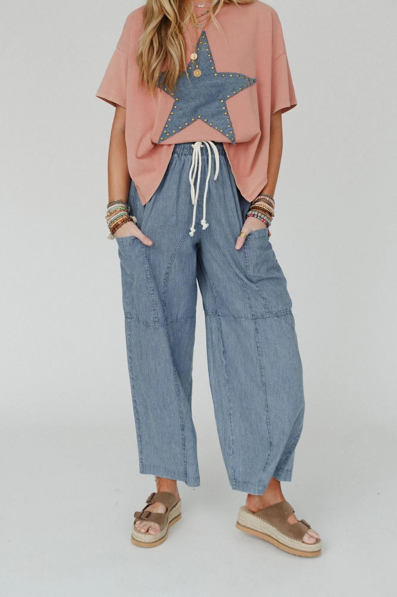 Piece Of Paradise Wide Leg Pants - Blue