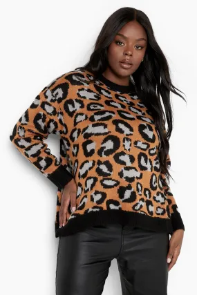 Plus Leopard Print Sweater