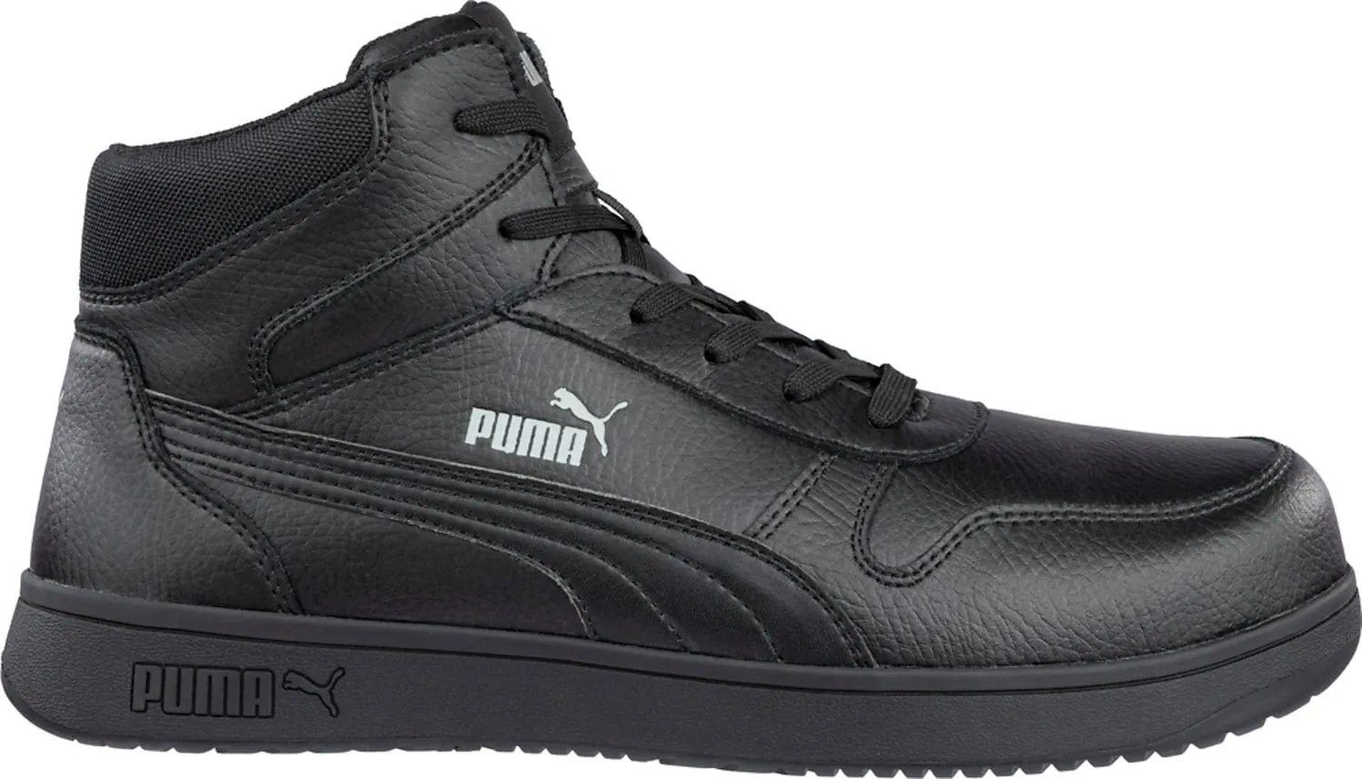 Puma Safety Mens Frontcourt Mid ASTM EH SR Black Leather Work Boots