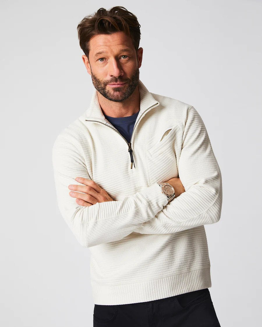 Quilted Half Zip Sweater