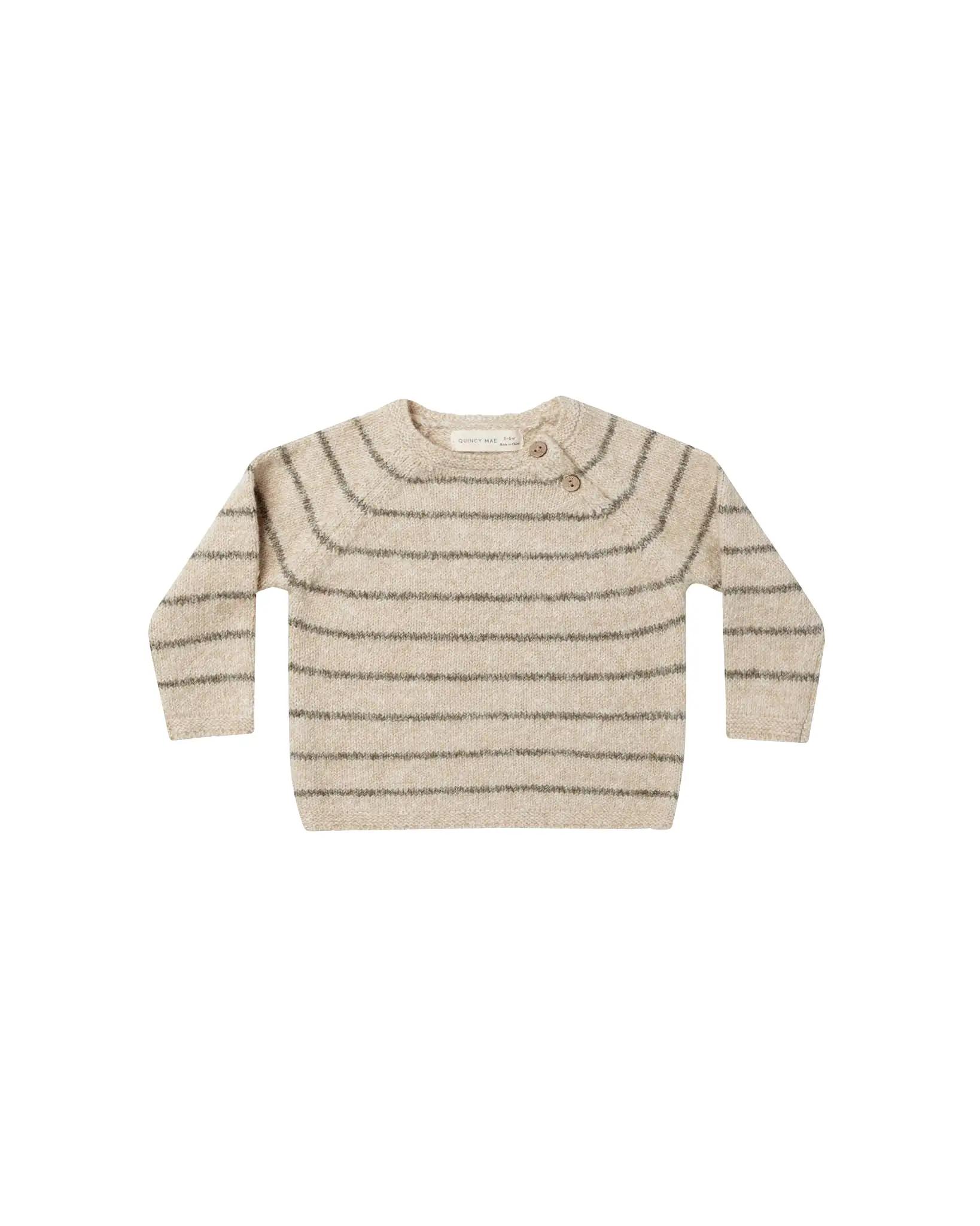 Quincy Mae - Basil Stripe Ace Knit Sweater