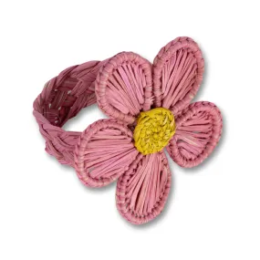 Raffia Napkin Ring - Pink Daisy