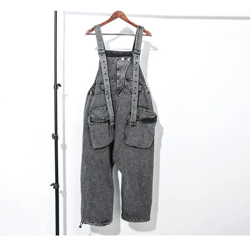 Rie High Waisted Pocket Denim Overalls