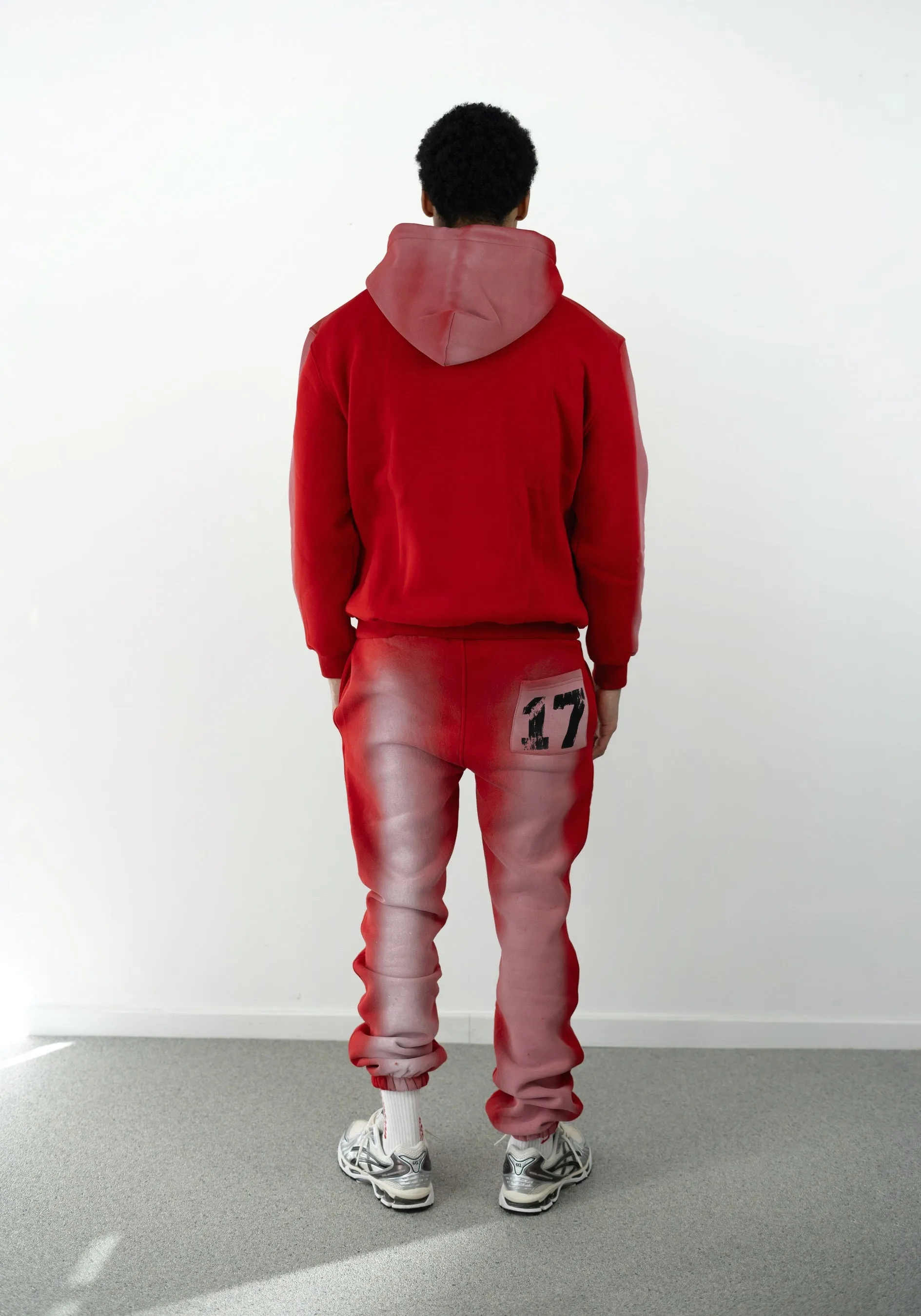 Run 17 Up Red Spray Print Pants