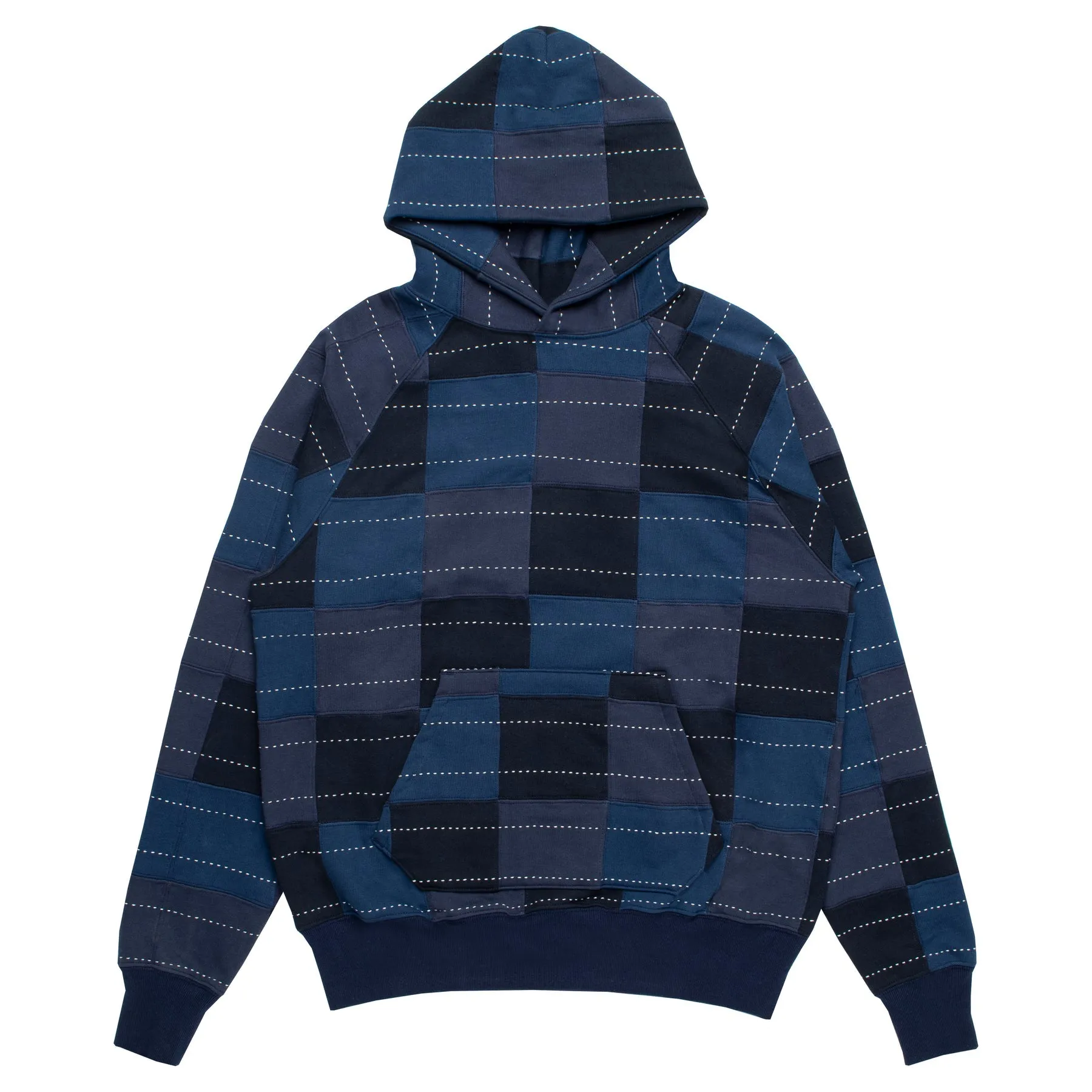 Samuel Zelig Patchwork Hoodie- Multi Navy