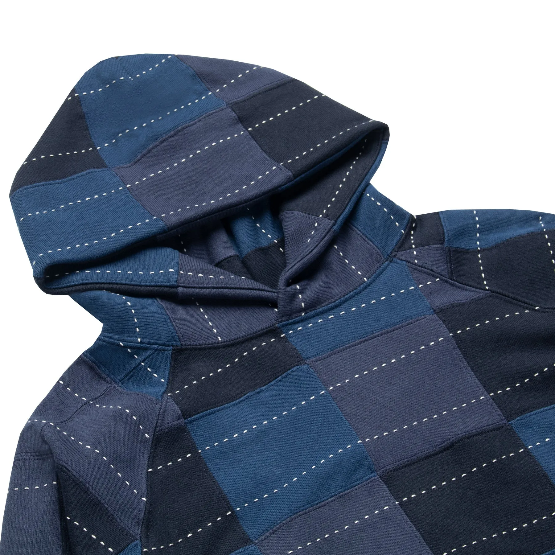 Samuel Zelig Patchwork Hoodie- Multi Navy