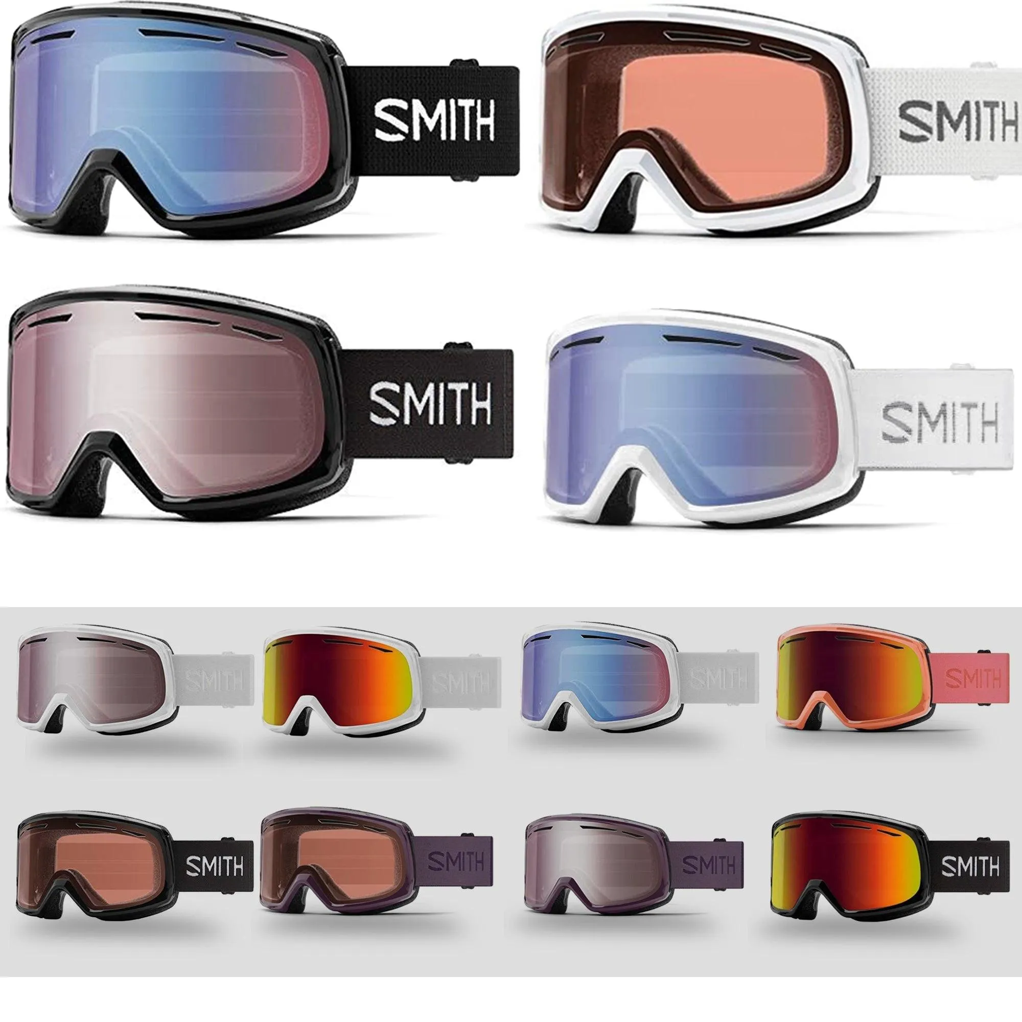 Smith Drift Snow Goggles Ski Goggles Anti-Fog Coating + Cylindrical Carbonic Lens