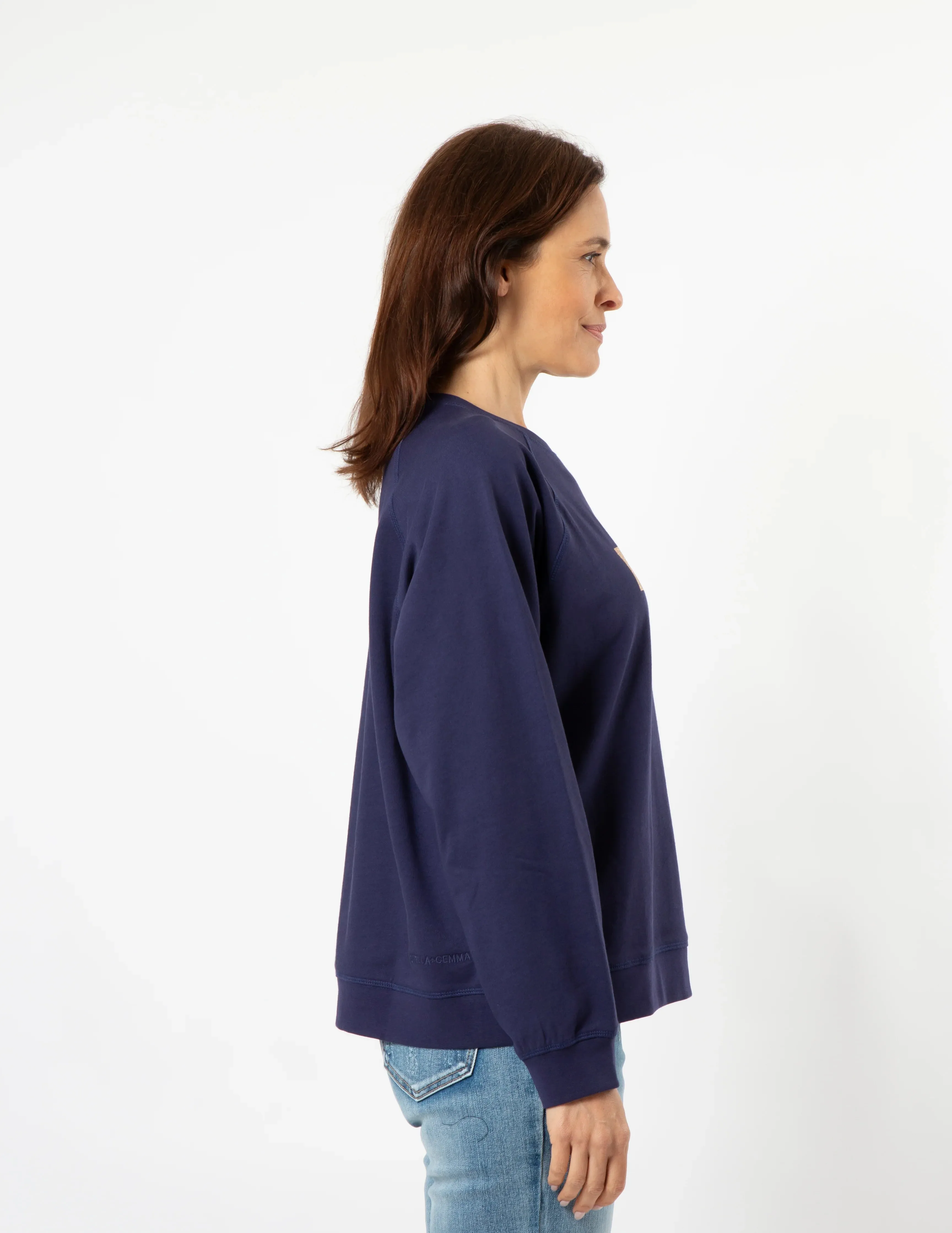 STELLA & GEMMA EVERYDAY SWEATER NAVY & GOLD