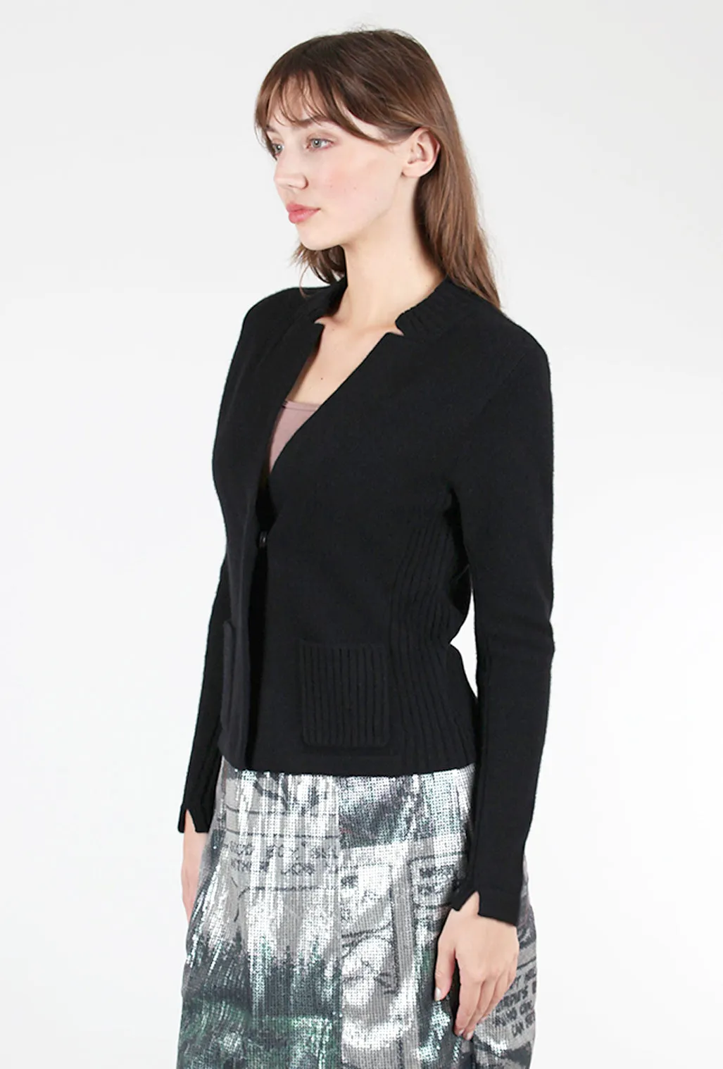 Stretchy Cashmere Jacket, Black