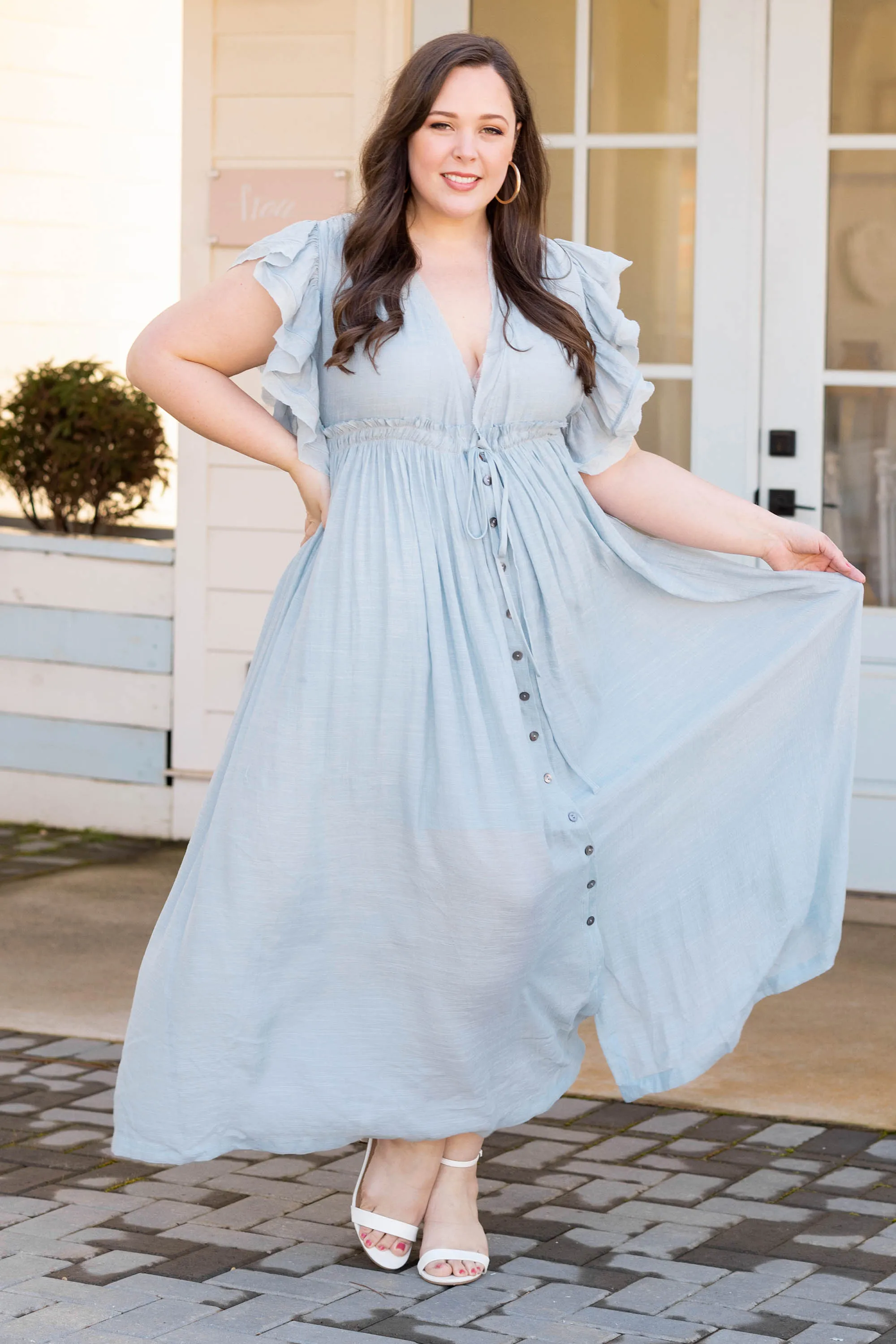 Stunning Vibes Maxi Dress, Misty Blue