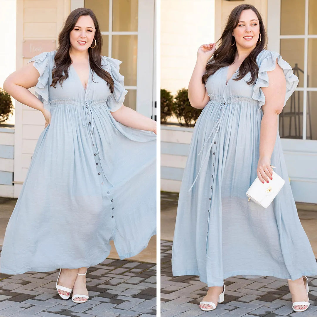 Stunning Vibes Maxi Dress, Misty Blue