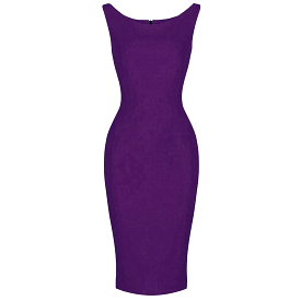 Summer Purple 40s Bodycon Sleeveless Hollywood Wiggle Dress