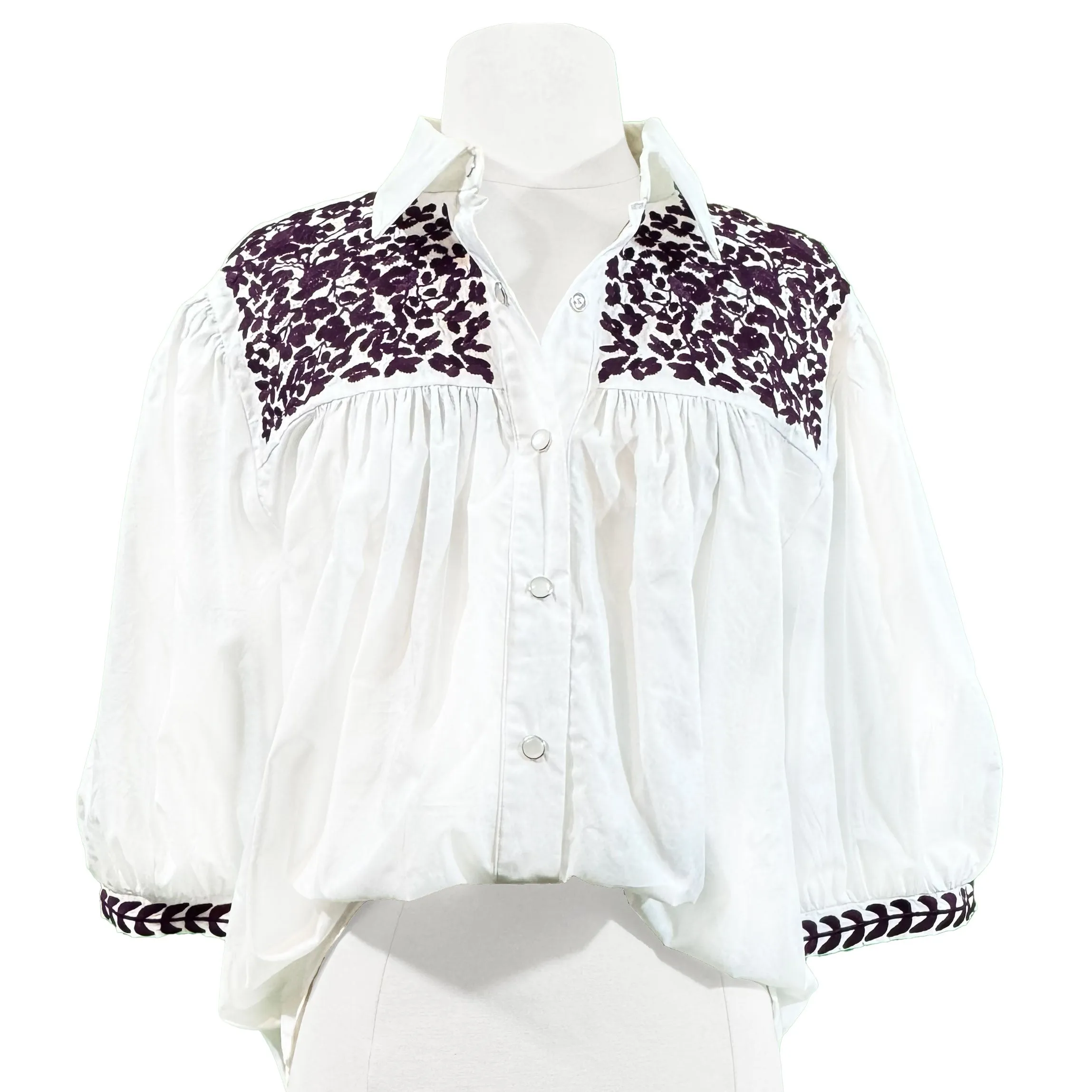 TCU/LSU White + Purple Cowgirl Blouse