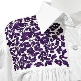 TCU/LSU White + Purple Cowgirl Blouse