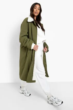 Teddy Trim Parka Coat