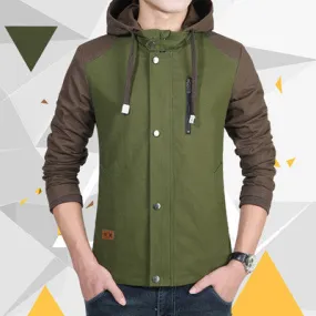 Thick Men Jackets and Coats Men Warm Hooded Outwears Patchwork Zipper Slim Fits Casual Men Overcoats SM6