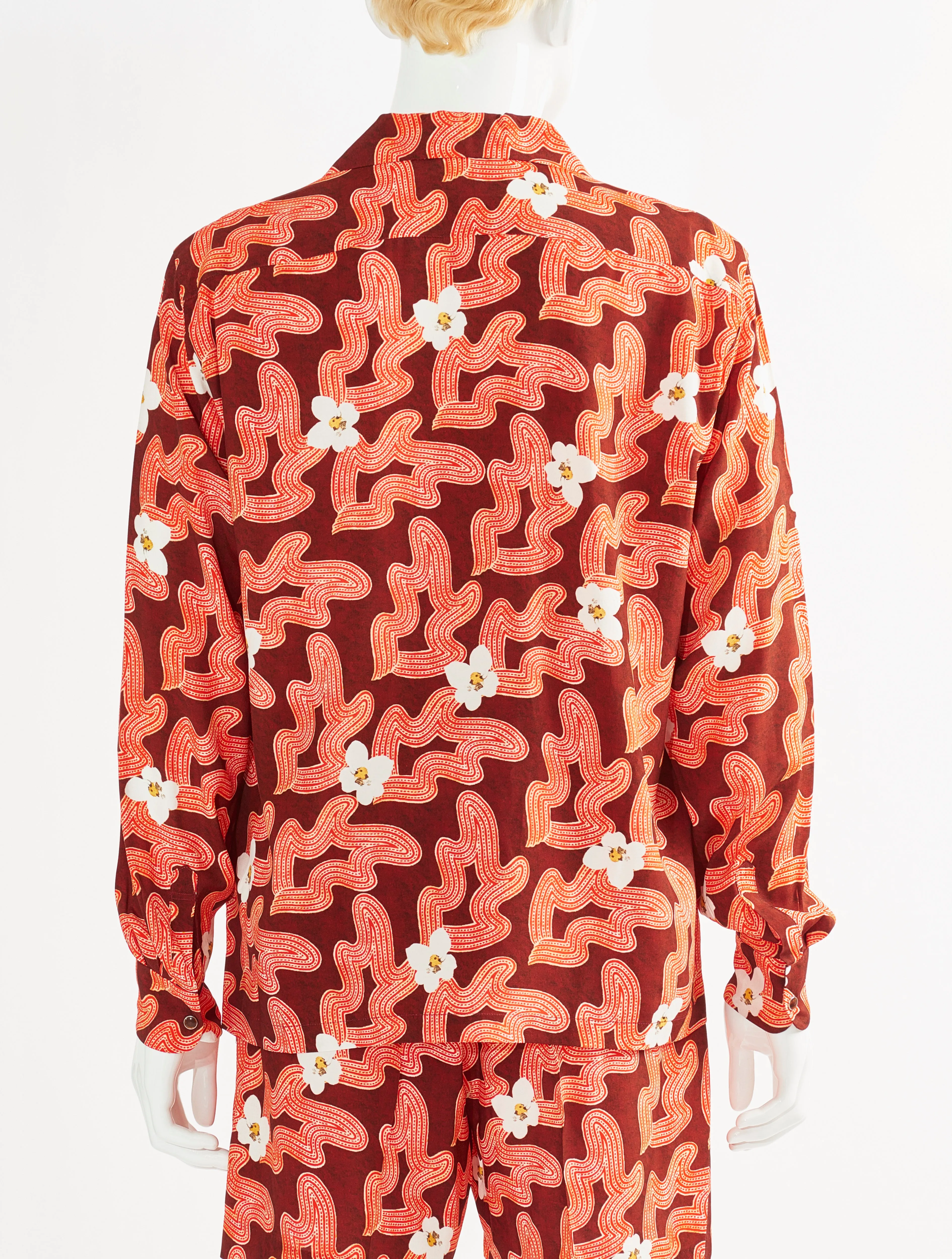 Toga Virilis Red Print Rayon Shirt