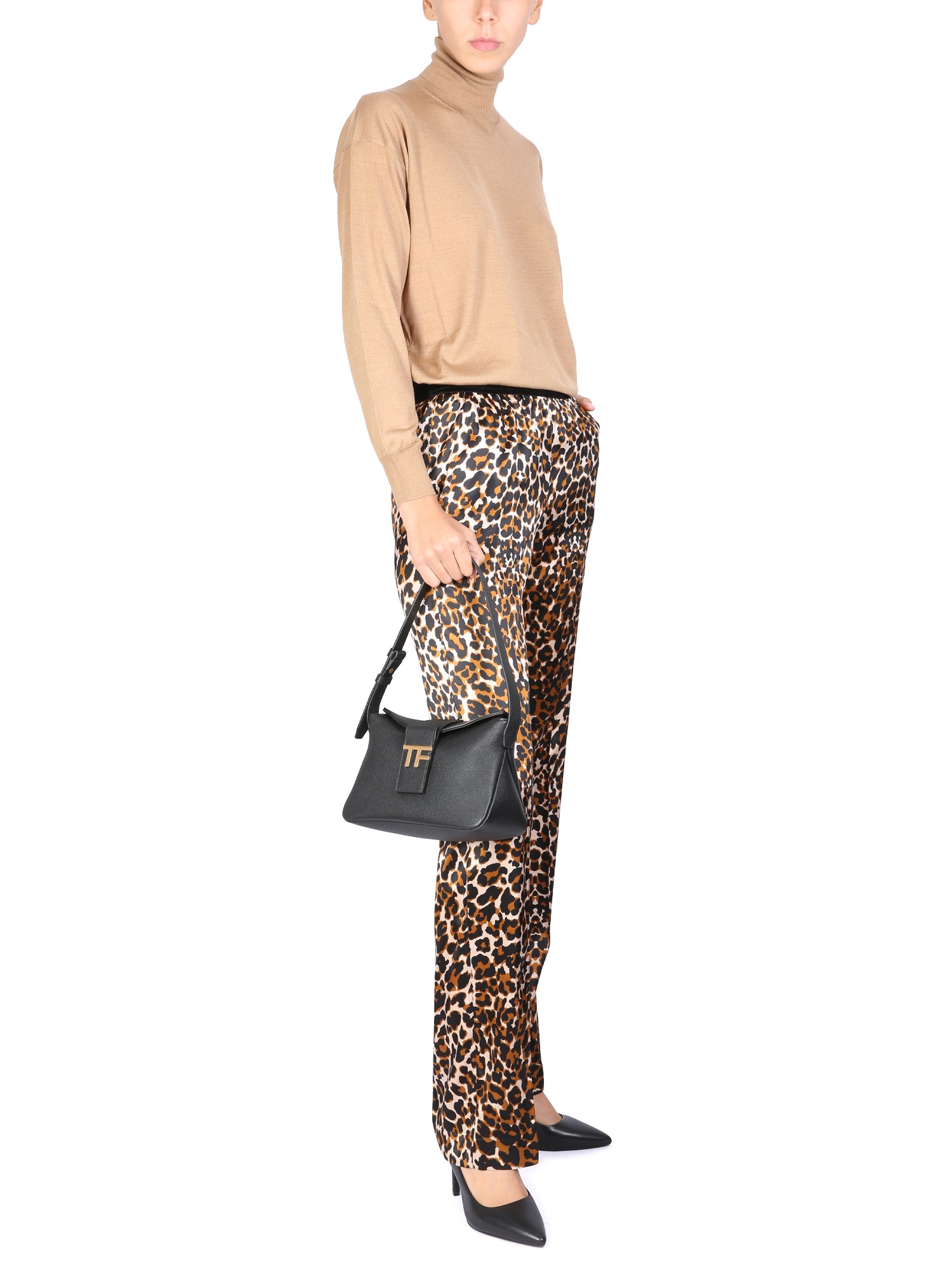 TOM FORD    SILK PANTS WITH ANIMAL PRINT