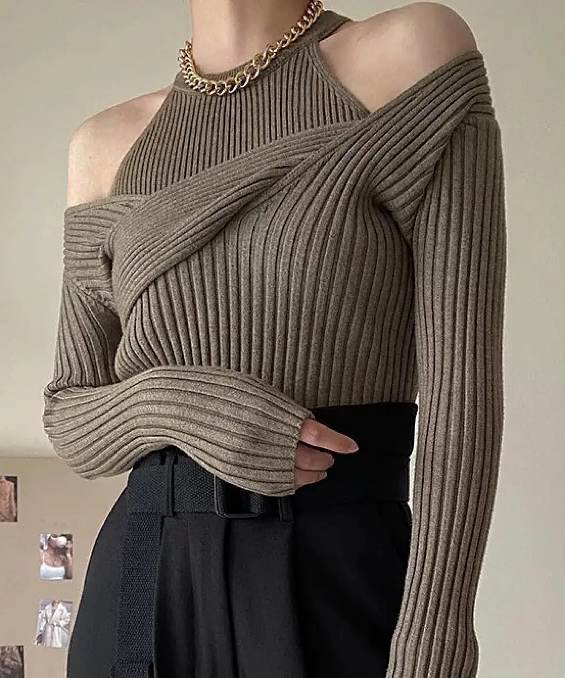 Two Piece Knit Sweater In Black