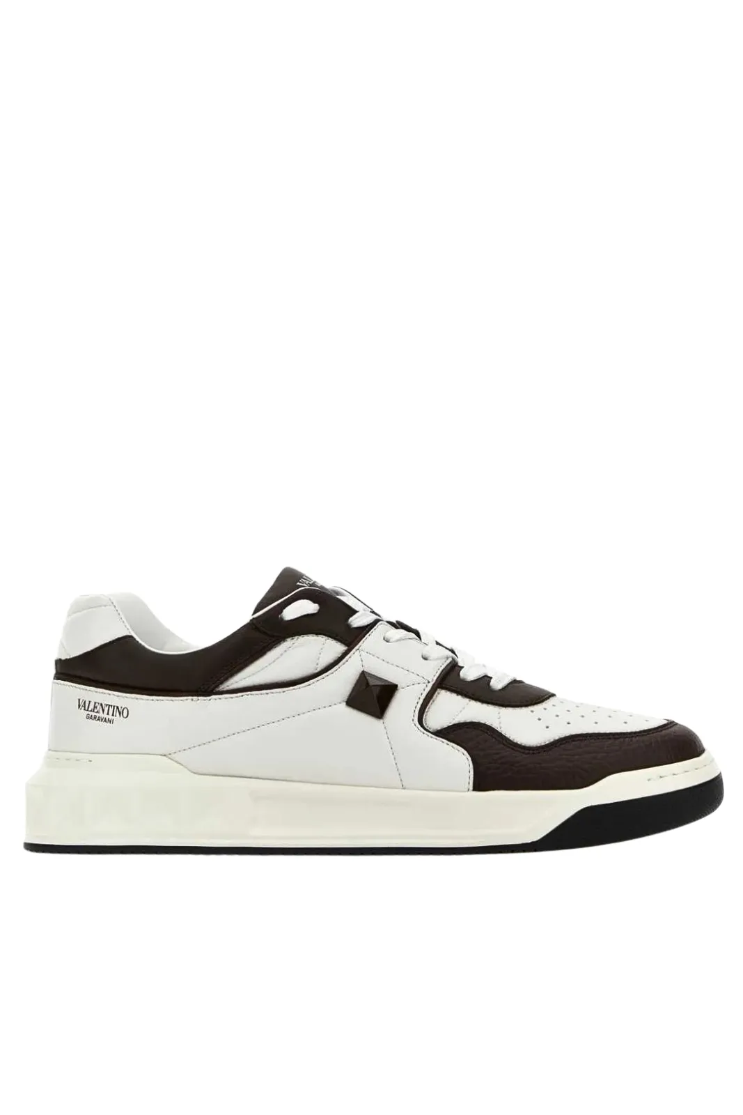 Valentino Garavani One Stud Low-Top Sneakers White Black Brown